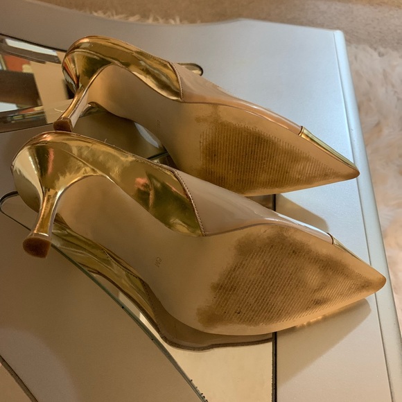 AUDREY BROOKE Gold and Tan pump Size 8 1/2 - Picture 10 of 10